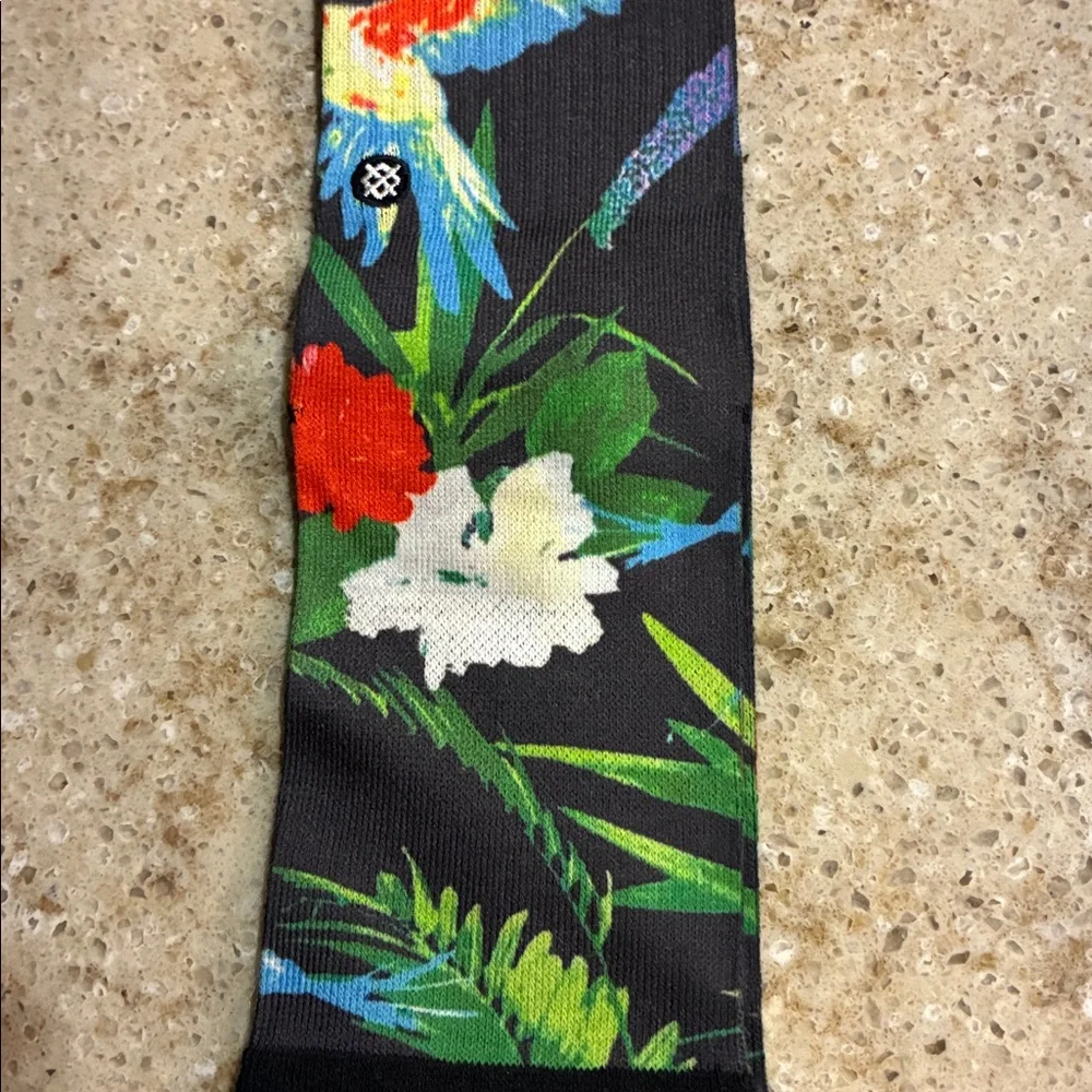 NWT STANCE Black Bird Cage Crew Socks Size Large